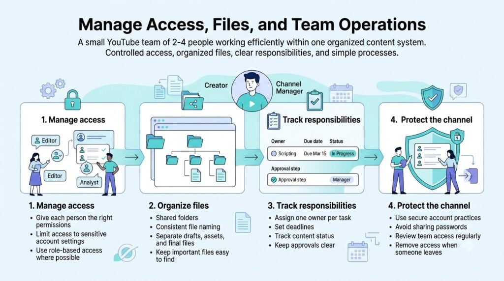 How to Run a YouTube Channel With a Small Team: A Practical Workflow 9 Manage access, files, and team operations
