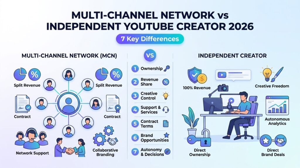 Multi-Channel Network vs Independent YouTube Creator 2026 7 Key Differences