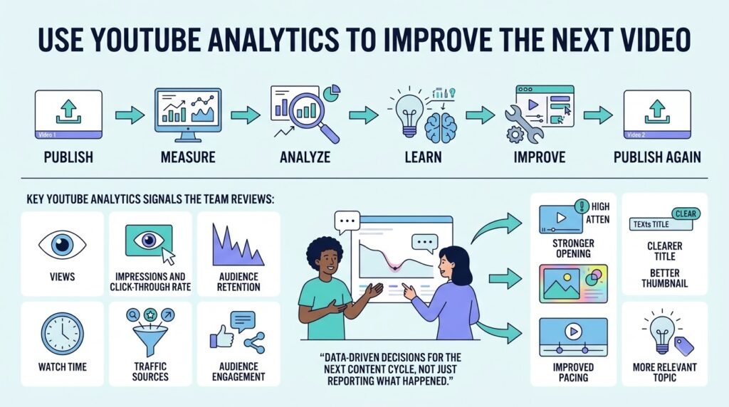 How to Run a YouTube Channel With a Small Team: A Practical Workflow 8 Use YouTube Analytics to improve the next video