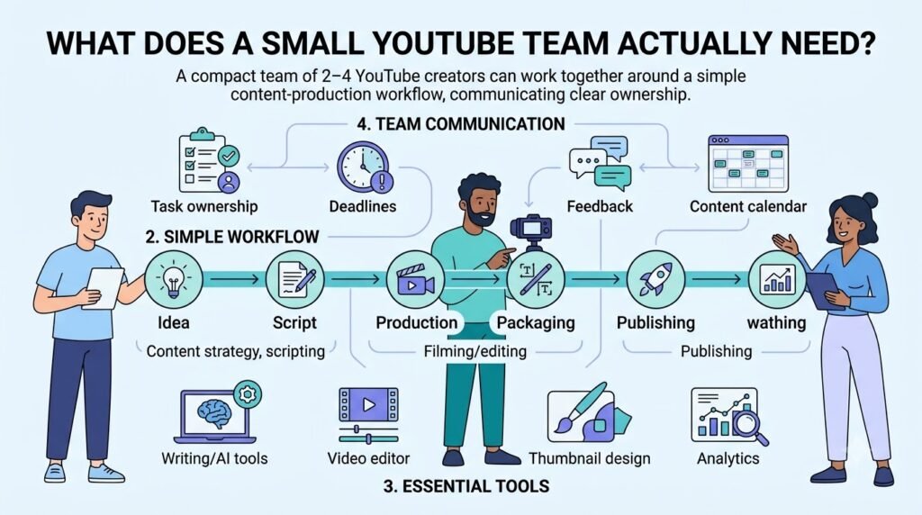 How to Run a YouTube Channel With a Small Team: A Practical Workflow 2 What does a small YouTube team actually need