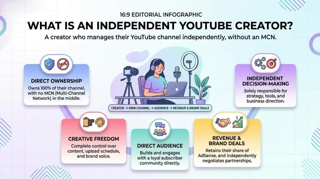 Multi-Channel Network vs Independent YouTube Creator 2026: 7 Key Differences 3 What is an independent YouTube creator