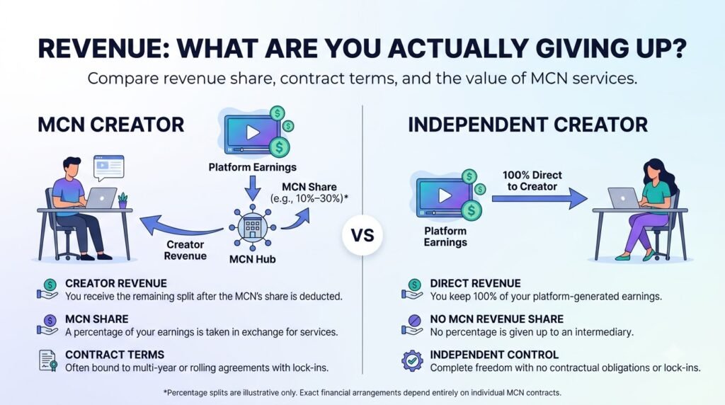 Multi-Channel Network vs Independent YouTube Creator 2026: 7 Key Differences 5 YouTube multi-channel network